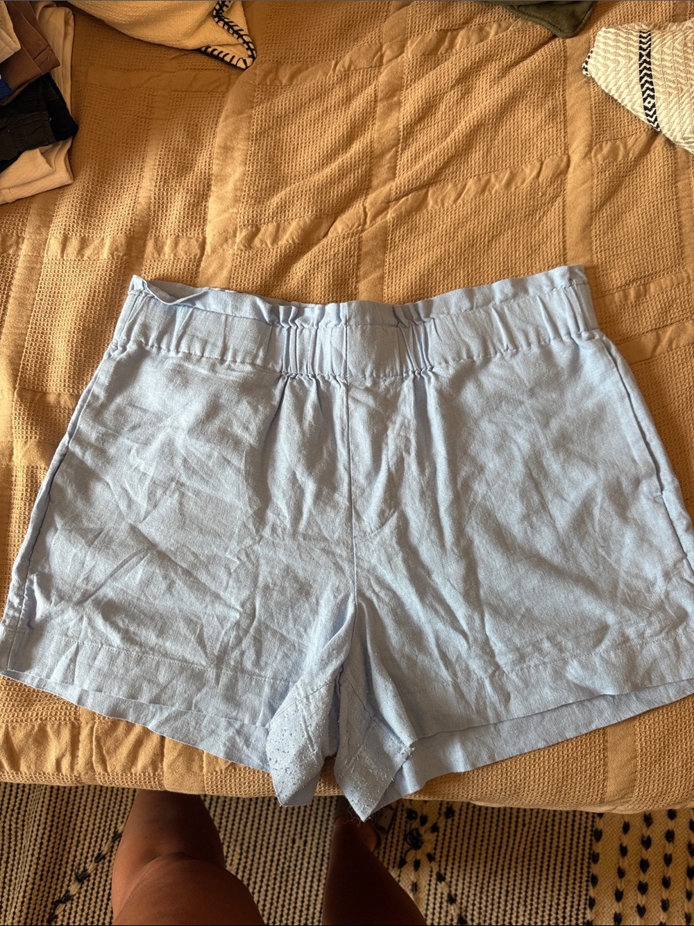 a new day Light Blue High-Waist Elastic Waistband Shorts